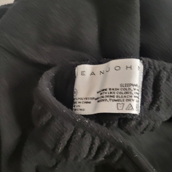 Sean John Black Fleece Lounge Pants W/ Drawstring Waist & Logo Embroidery Mens M - Picture 4 of 5